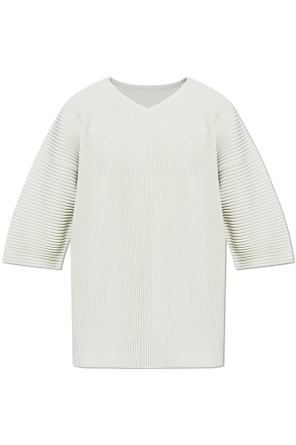 Grey Pleated long-sleeve t-shirt by Homme Plisse Issey